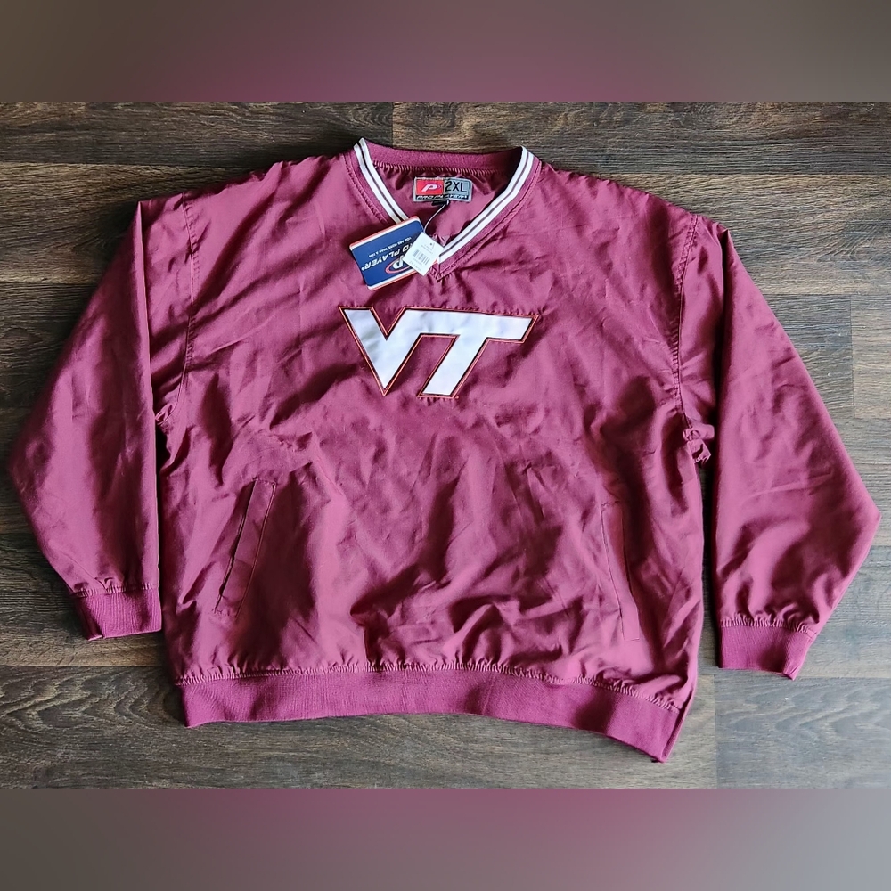 Pro Player Virginia Tech Pullover Windbreaker maroon VT Men Size 2XL